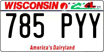 WI license plate 785PYY