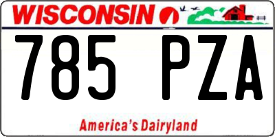 WI license plate 785PZA
