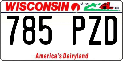 WI license plate 785PZD