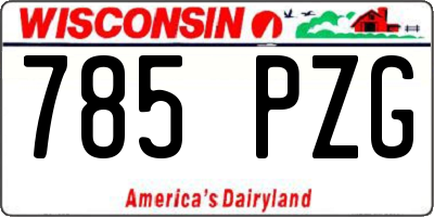 WI license plate 785PZG