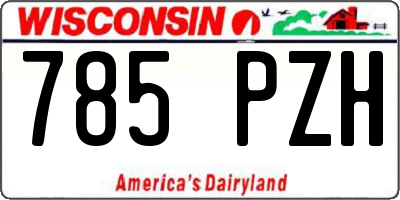 WI license plate 785PZH