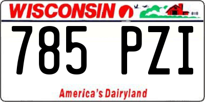 WI license plate 785PZI