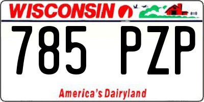 WI license plate 785PZP