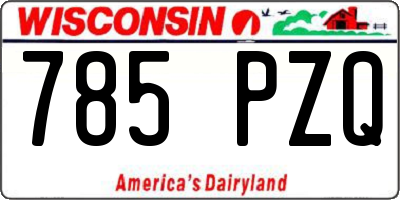 WI license plate 785PZQ