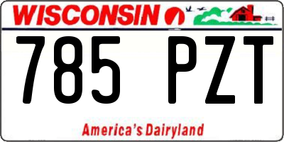 WI license plate 785PZT