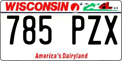 WI license plate 785PZX
