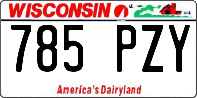 WI license plate 785PZY