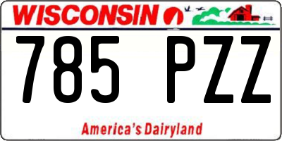 WI license plate 785PZZ