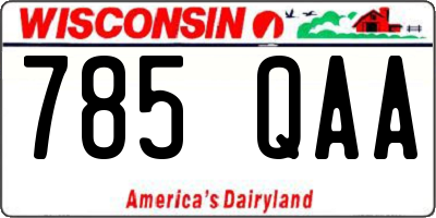 WI license plate 785QAA