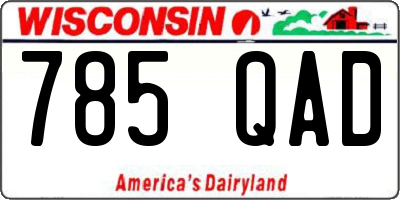 WI license plate 785QAD
