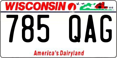WI license plate 785QAG