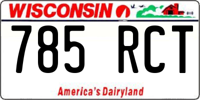 WI license plate 785RCT