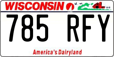 WI license plate 785RFY