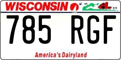 WI license plate 785RGF