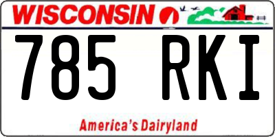 WI license plate 785RKI