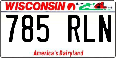 WI license plate 785RLN