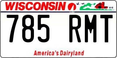 WI license plate 785RMT