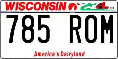 WI license plate 785ROM