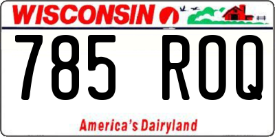 WI license plate 785ROQ