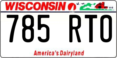 WI license plate 785RTO