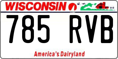 WI license plate 785RVB