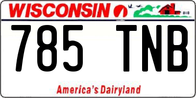 WI license plate 785TNB