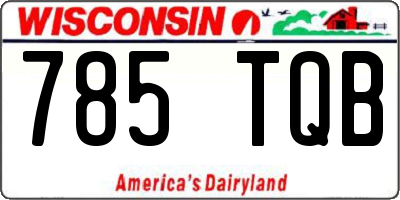 WI license plate 785TQB