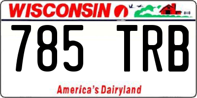 WI license plate 785TRB