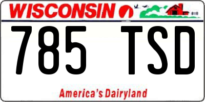 WI license plate 785TSD