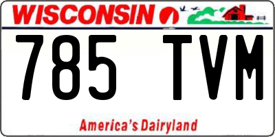 WI license plate 785TVM
