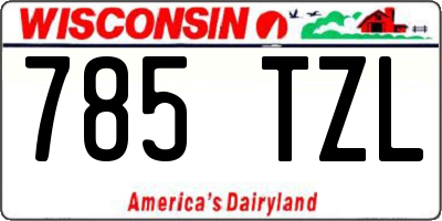 WI license plate 785TZL