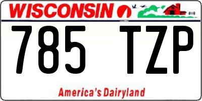 WI license plate 785TZP