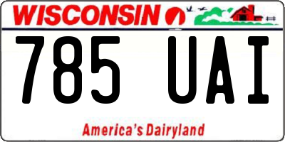 WI license plate 785UAI