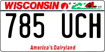 WI license plate 785UCH