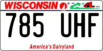 WI license plate 785UHF