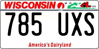 WI license plate 785UXS