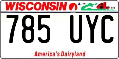 WI license plate 785UYC