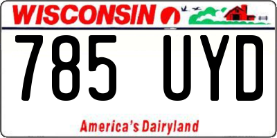 WI license plate 785UYD