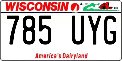 WI license plate 785UYG