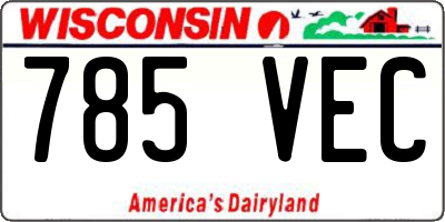 WI license plate 785VEC