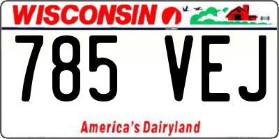 WI license plate 785VEJ