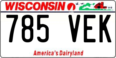WI license plate 785VEK