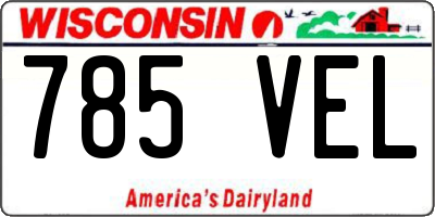 WI license plate 785VEL