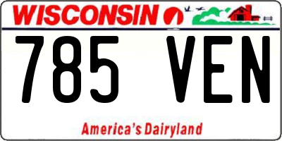 WI license plate 785VEN