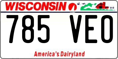 WI license plate 785VEO