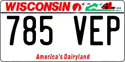 WI license plate 785VEP