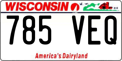 WI license plate 785VEQ