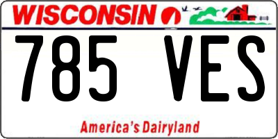 WI license plate 785VES