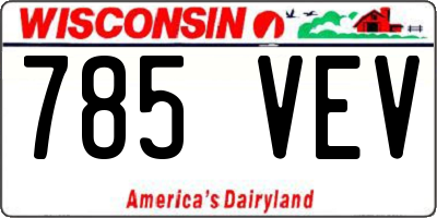 WI license plate 785VEV