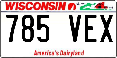 WI license plate 785VEX
